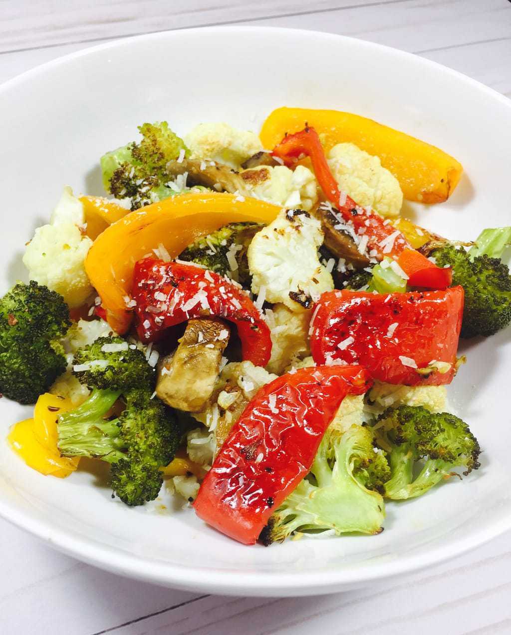 Healthy vegetables on a white plate