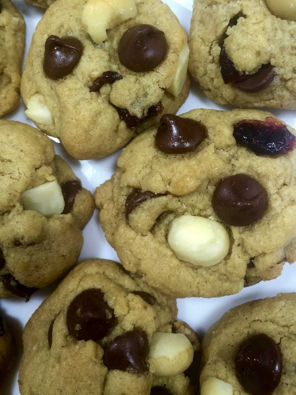 Chocolate Chip Macadamia Cookies with Cranberries