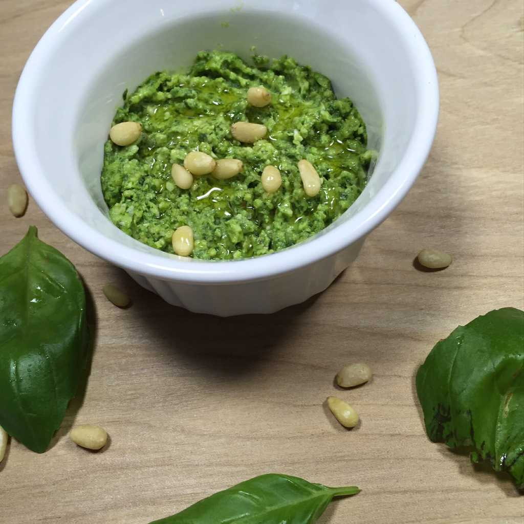 Pesto is a white dish