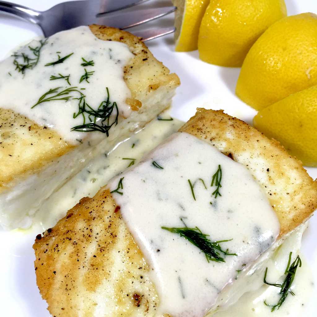 Halibut with Lemon Cream Sauce