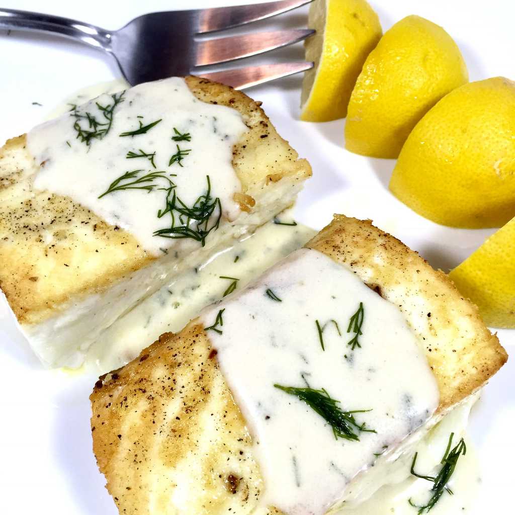 Halibut with Lemon Cream Sauce