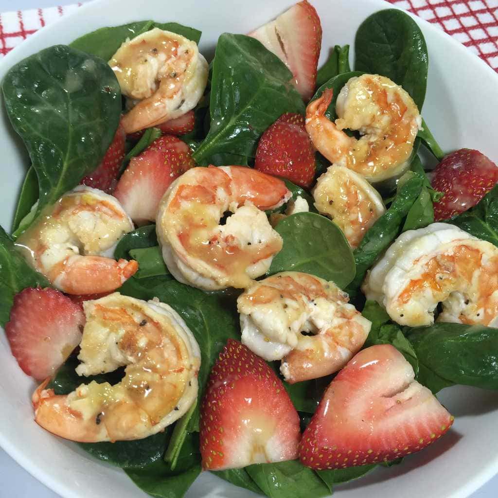 Spinach Salad with Shrimpand Strawberries