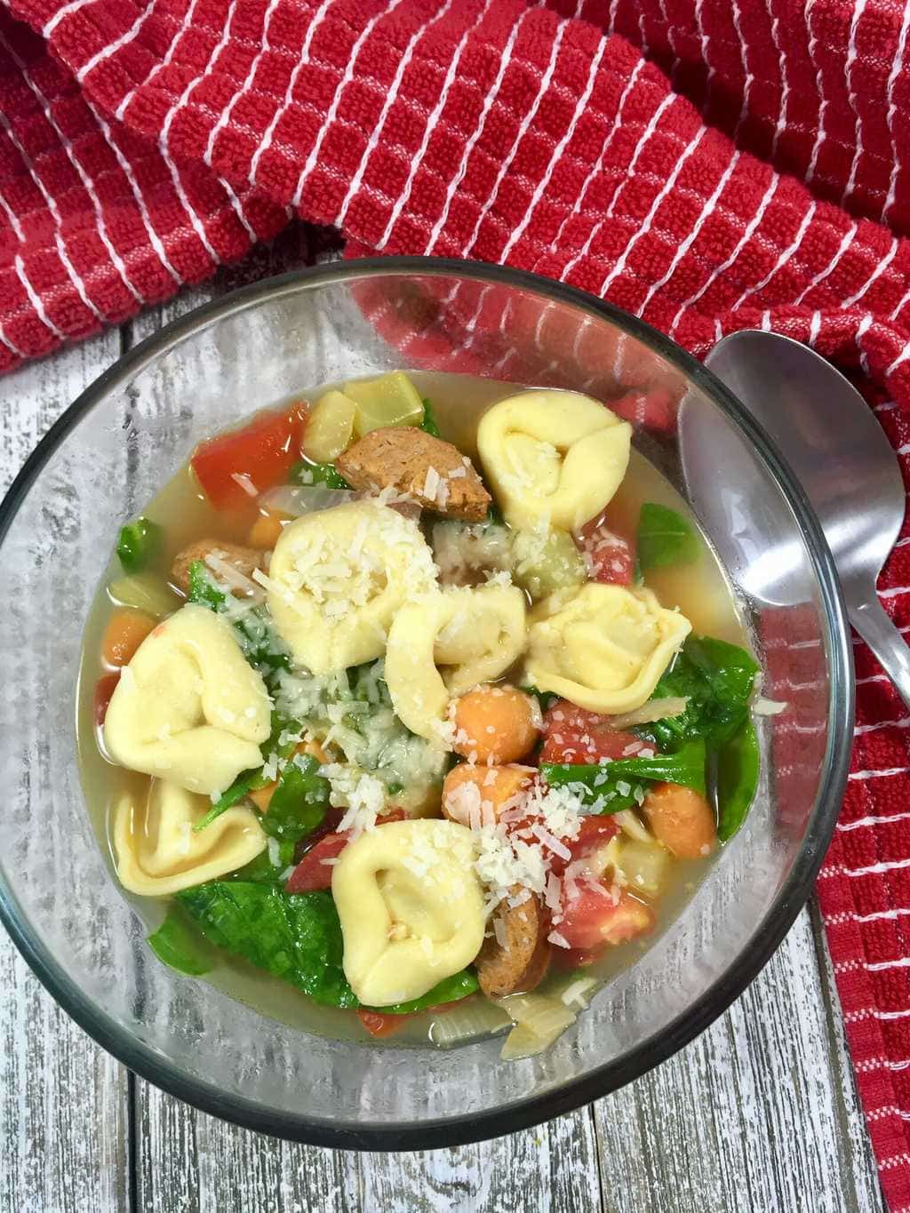 Tortellini Soup with Sausage and Spinach Tortillini Soup with Sausage and Spinach