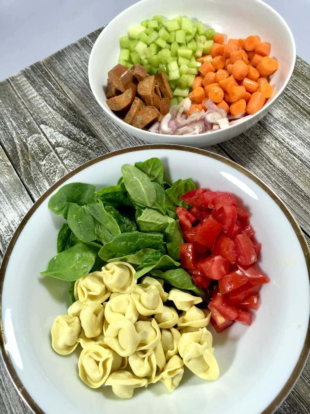 Tortellini Soup with Sausage and Spinach