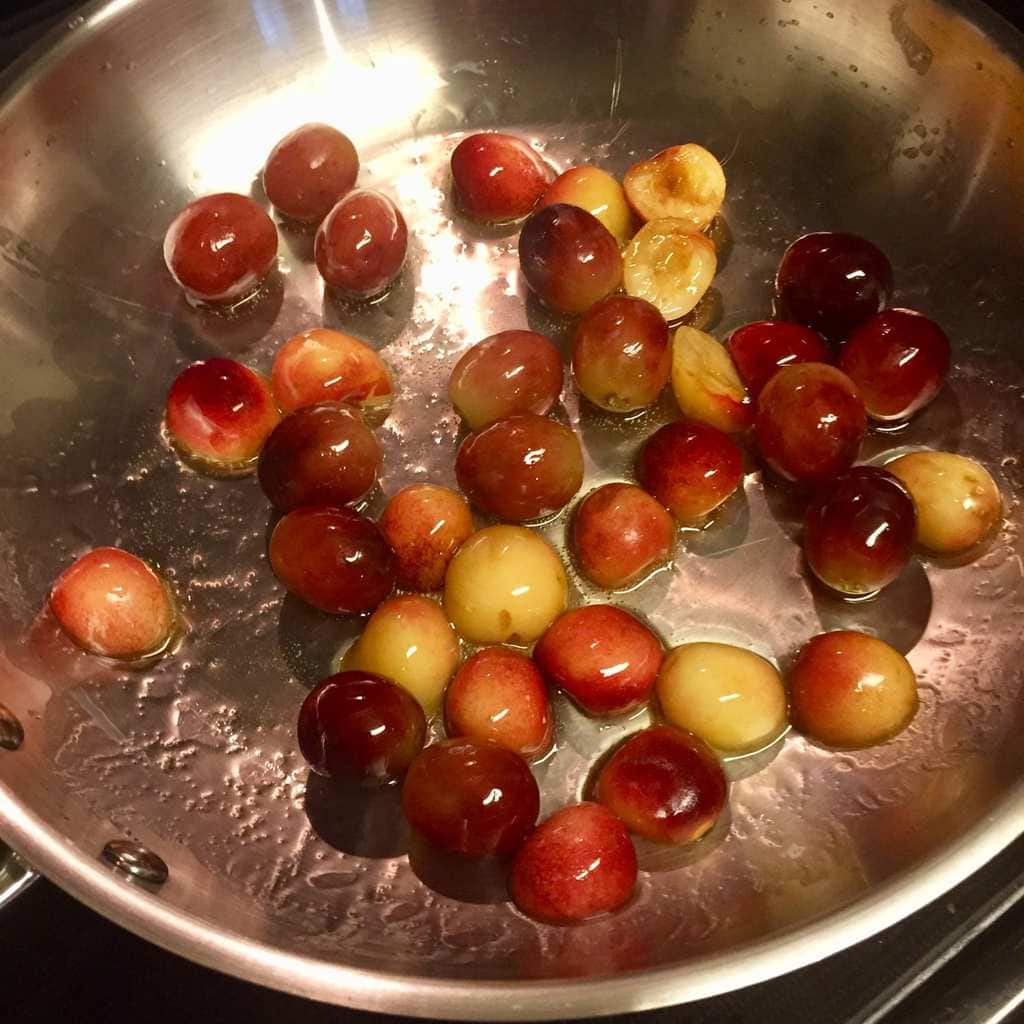 Sausages with Grapes and Cherries