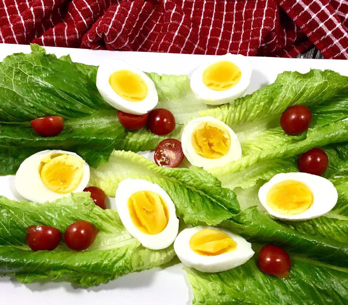 Deconstructed Cesar Salad before the dressing is added