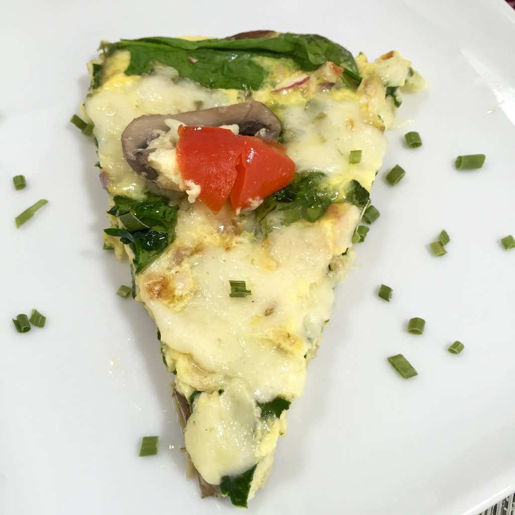 Slice of Spinach Mushroom Frittata