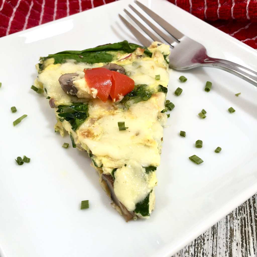 Slice of Spinach Mushroom Frittata