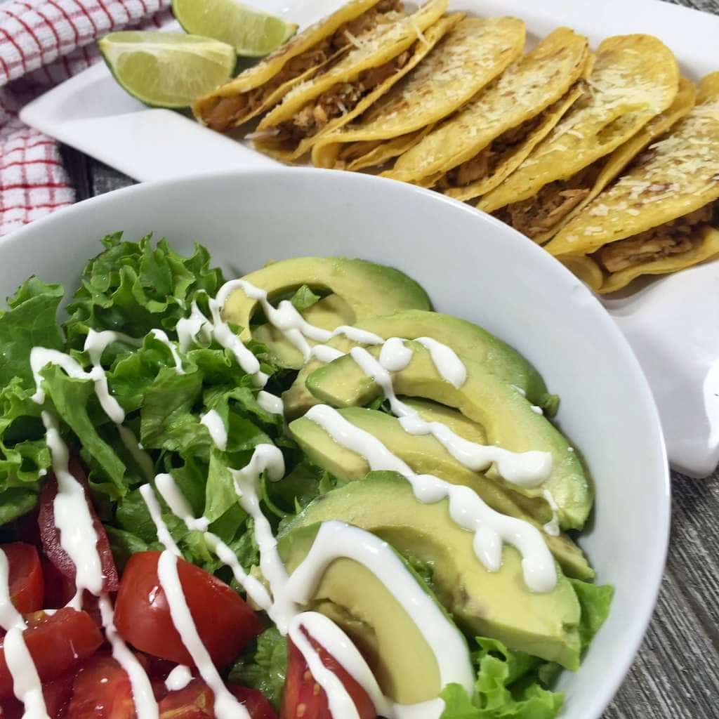 Chicken Tacis with Avocado Salad