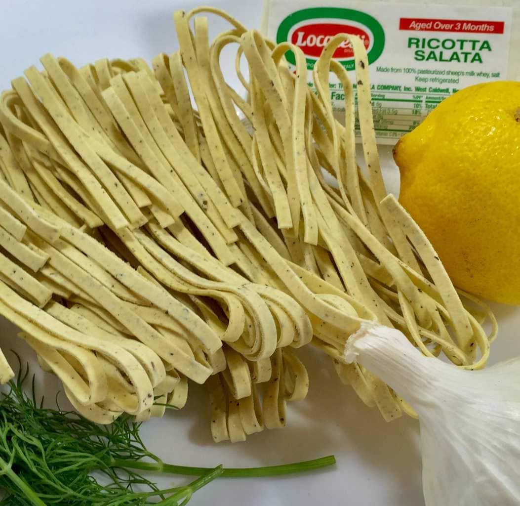 Lemon Fettuccini with Shrimp