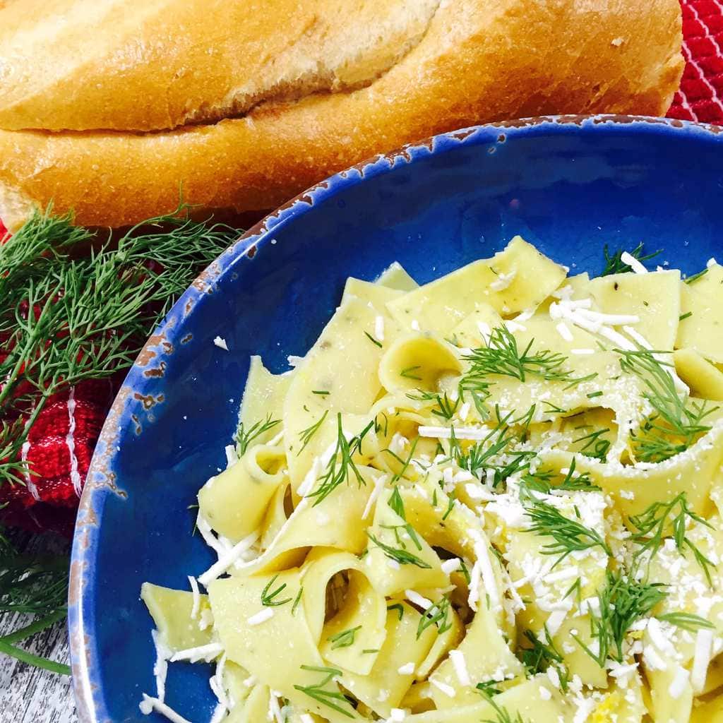 Pappardelle with Lemon Dill Sauce 