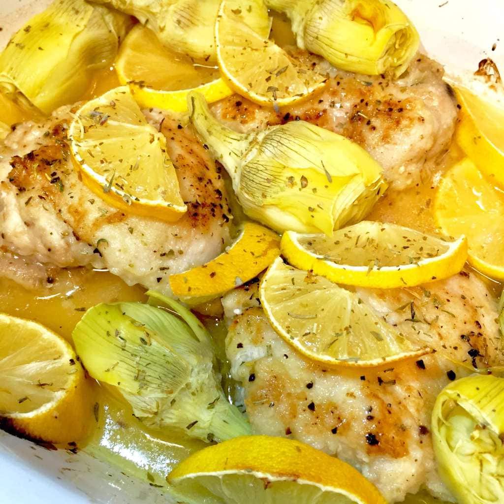 Lemon Butter Chicken with Artichokes